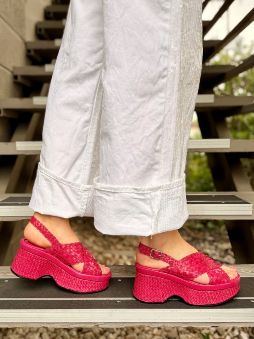Pons Quintana Woven Platform Lillie 11494.T00 in Lirio Trenzado